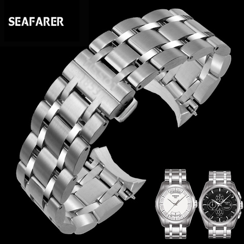 Bracelet de montre en acier inoxydable à extrémité incurvée pour Tissot 1853 Couturier T035 18mm 22mm 23mm 24mm Bracelet de montre pour hommes ► Photo 1/6