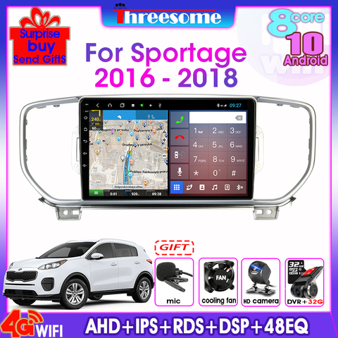 2Din Android 10 autoradio multimédia lecteur vidéo pour KIA Sportage KX5 2016-2022 GPS navigation RDS 4G Net DSP + 48EQ IPS 6 + 128G ► Photo 1/6