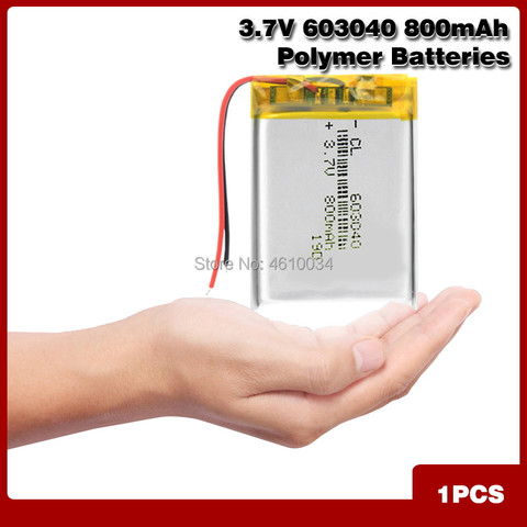 Batterie Lithium-Ion polymère, 603040 mah, Rechargeable, 800 V, 3.7 mah, avec Protection Pcb ► Photo 1/6