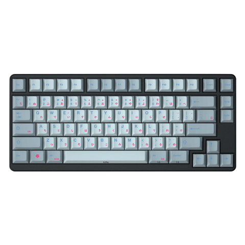 Keycaps pour clavier mécanique 139 racine japonaise japon processus de Sublimation thermique bleu Cyan Font cerise sous PBT le matériau ► Photo 1/6