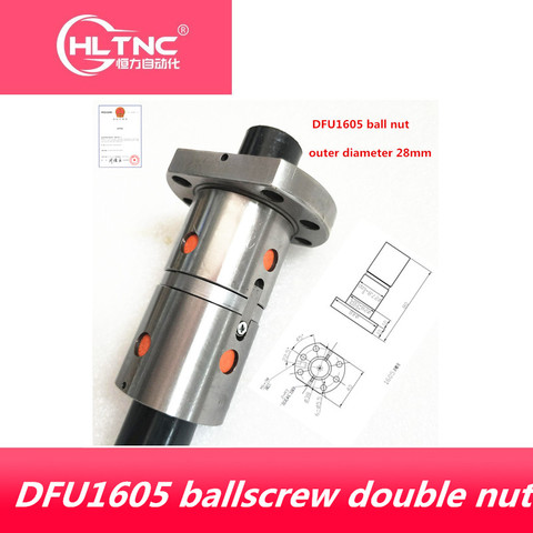 DFU1605 RM1605 vis à billes double écrou 16mm, pour pièces de machine à découper CNC bricolage ► Photo 1/6