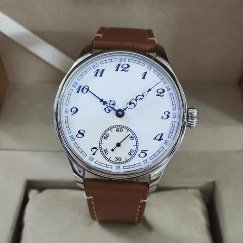 GEERVO – cadran mécanique en émail blanc et noir, sans logo, 316L boîte en acier inoxydable 44mm, manuel, montre pour hommes, mouvement ST3621 ► Photo 1/5