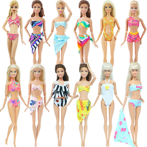 Lot accessoires poupée chaise/bouée de sauvetage/maillots de bain maillots de bain Bikini natation tenue plage maillot de bain pour poupée Barbie maison de poupée ► Photo 1/6