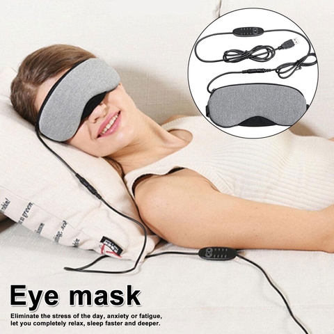 Masque pour les yeux en coton à vapeur, contrôle de la température, compresse chaude USB, soins oculaires, 1 pièce ► Photo 1/5