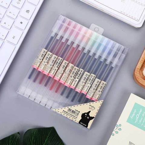 Stylos à encre multicolores 12 couleurs/ensemble, pour dessin, peinture, écriture, mignon, japonais Kawaii ► Photo 1/6