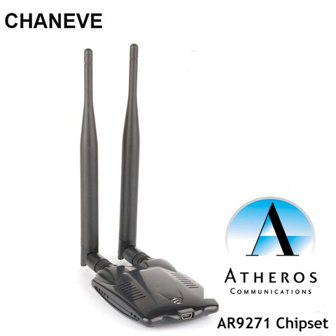 CHANEVE Atheros AR9271 jeu de puces 150Mbps sans fil USB WiFi adaptateur carte réseau 802.11n avec 2 antenne pour Windows/8/10/Kali Linux ► Photo 1/5