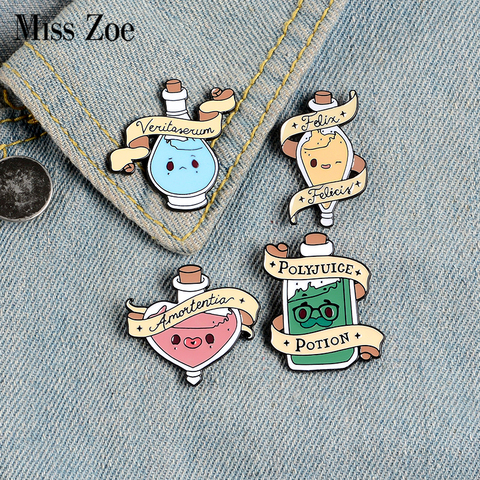 Broches personnalisées en émail, Potions d'amour magiques, épingles à revers, sac de chemise, Badge coloré, bijoux cadeaux pour amoureux, filles et amis ► Photo 1/6