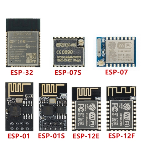 1 pièces ESP8266 ESP-01 ESP-01S ESP-07 ESP-07S ESP-12 ESP-12E ESP-12F ESP-32 série WIFI sans fil module émetteur-récepteur sans fil 2.4G ► Photo 1/6
