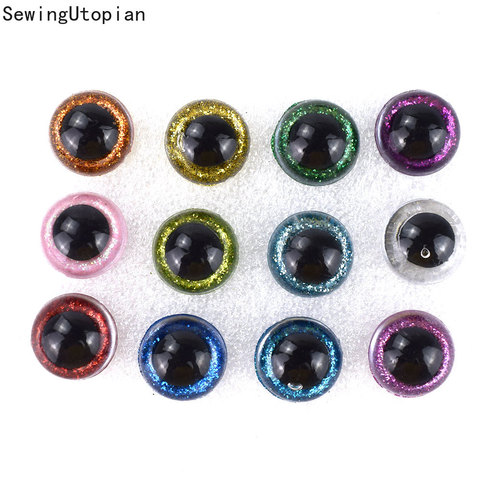 Yeux de sécurité en plastique 10/12MM, 100 pièces, haute qualité, mignons pour ours en peluche, jouets en peluche, poupées d'animaux à pression, boutons cadeaux ► Photo 1/6