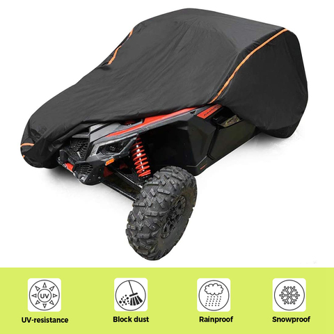 Couverture de stockage de véhicules utilitaires, 2/4 portes UTV 210D Oxford, tissu de protection contre la pluie et les rayons de saleté, réfléchissante pour Can Am Maverick X3 ► Photo 1/6