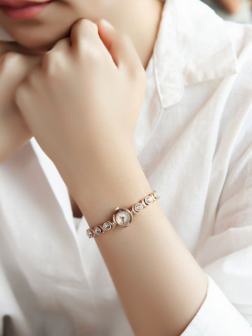 Davena – petite montre en acier inoxydable pour femmes, Mini-heure, Bracelet de luxe, cristal, strass scintillants, cadeau d'anniversaire pour filles ► Photo 1/1