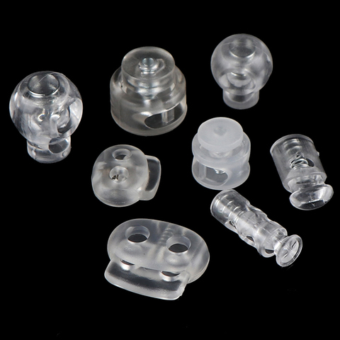 10 pièces cordon serrure en plastique bouchon cordon extrémités bascule pince boucle Transparent clair gel lacet vêtements de sport bricolage sac accessoires ► Photo 1/6