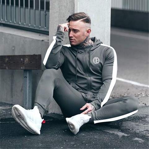 Sweat-shirt et pantalon pour homme, ensemble de deux pièces, survêtement de course, gym, Fitness, jogging, nouvelle collection printemps 2022 ► Photo 1/6