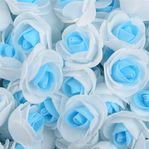 Roses artificielles en mousse PE, 50 pièces, fausses fleurs, faites à la main, pour décoration de mariage, maison, bricolage, Scrapbooking, Double couleur ► Photo 1/6