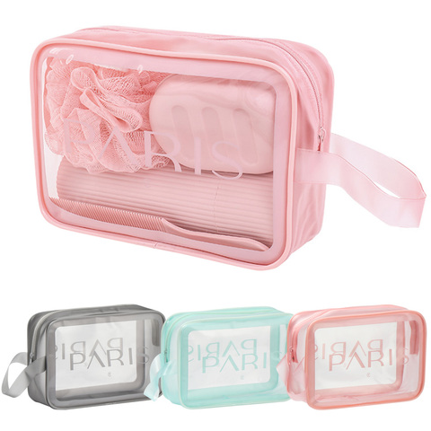 1PC Transparent PVC sacs à cosmétiques clair cas de maquillage esthéticienne porte-cosmétique sacs de lavage stockage maquillage poches sacs de lavage ► Photo 1/6