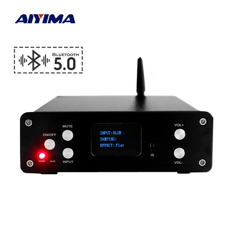 AIYIMA 2.1 Bluetooth 5.0 amplificateur maison numérique STA326 QCC3008 30Wx2 + 60W amplificateur de caisson de basses OLED Amp optique Coaxial entrée USB ► Photo 1/5