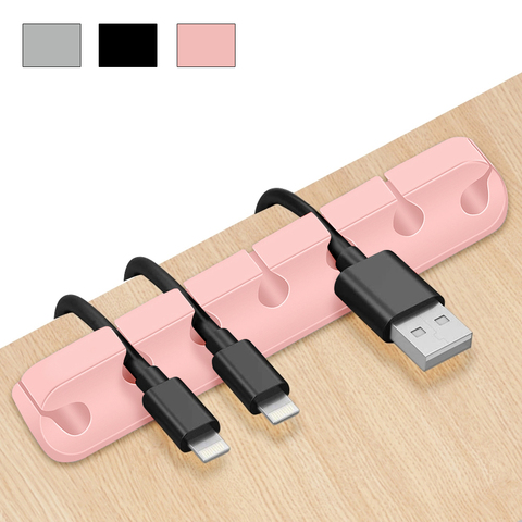 Câble organisateur USB câble support écouteur souris fil organisateur bureau enrouleur gestion Clips support pour téléphone portable ligne de données ► Photo 1/6