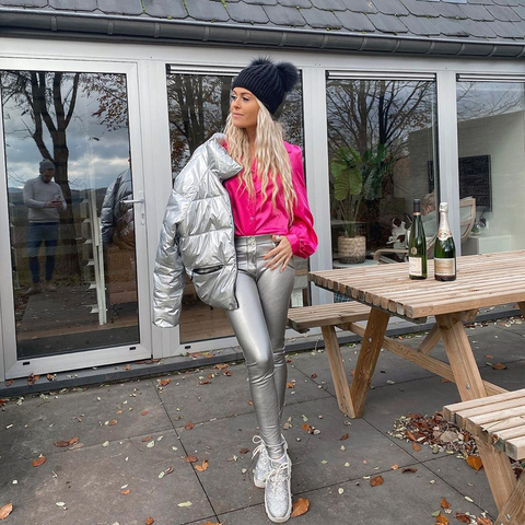 Melody – pantalon en cuir argenté pour Petite fille, nouveau Look, Jeans en cuir végétalien, meilleur vêtement pour femmes, Push Up Sexy pour dames, livraison gratuite ► Photo 1/1