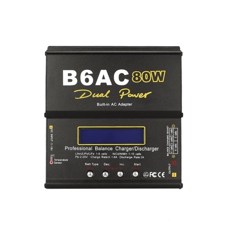 B6AC 80W 6A Lipo NiMh Li-ion ni-cd AC/DC chargeur d'équilibre RC 10W déchargeur pour voiture RC hélicoptère Drone avion batterie ► Photo 1/6