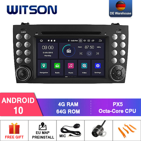 DE Stock! WITSON PX5 Android 9.0 IPS DVD de VOITURE pour Benz R171 W171 Benz SLK R171 SLK200 4 GO de RAM + 32 GB 8 Octa Core + DVR/WIFI + DSP + DAB ► Photo 1/6