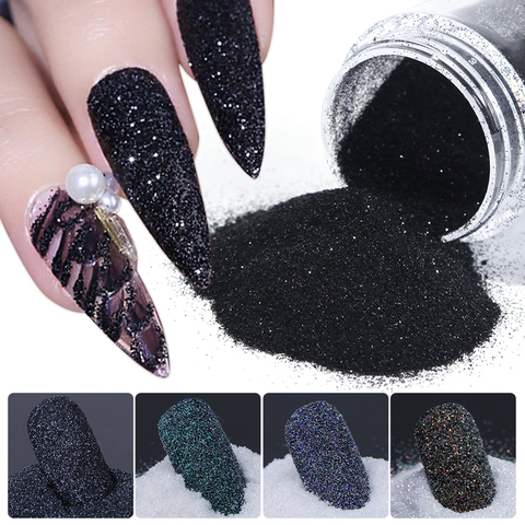 1 boîte Nail Art sucre poudre noir blanc trempage poudre poussière Nail Art Pigment paillettes Laser Sequin décoration manucure JIMN-1 ► Photo 1/6