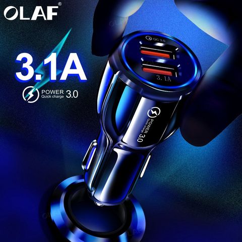 Olaf chargeur USB de voiture Charge rapide 3.0 2.0 chargeur de téléphone portable 2 ports USB chargeur rapide de voiture pour iPhone Samsung tablette chargeur de voiture ► Photo 1/6