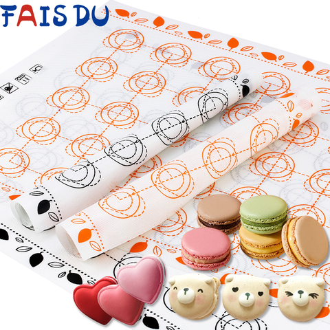 Tapis de cuisson antiadhésif en Silicone, ustensiles de cuisson pour gâteaux, four Macaron, maison, tapis de pâte ► Photo 1/6