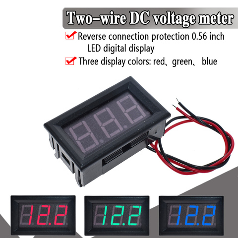 Mini voltmètre numérique LED 0.56-30V 12V 24V, 4.5, moniteur de capacité de tension, panneau de test, pour moto et voiture ► Photo 1/6