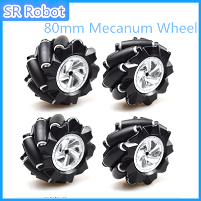 Roue Mecanum 80mm + Kit d'accouplement moteur 4mm/6mm, Omni roue pour châssis de voiture Robot intelligent 2wd/4WD, bricolage pour AGV Drif ► Photo 1/4