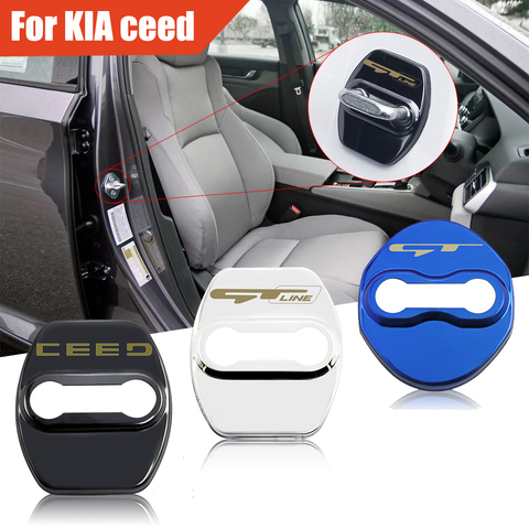 Couverture de protection de porte de voiture en acier inoxydable, autocollant 3D, accessoires de voiture, pour kia ceed GT gtline, 2010 – 2022, 4 pièces ► Photo 1/6