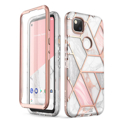 Cosmo – coque complète à paillettes et marbre pour Google Pixel 4A (version I-BLASON), étui avec protection d'écran intégrée, 2022 ► Photo 1/6