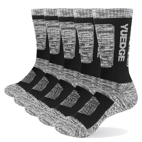 YUEDGE hommes 5 paires de haute qualité hiver coton coussin épaissir chaud respirant en plein air Sport randonnée course robe équipage chaussettes ► Photo 1/6