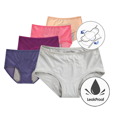 Culotte anti-fuite période menstruelle, sous-vêtement pour femmes, physiologique, en coton, slip chaud et respirant, taille haute, santé ► Photo 1/6