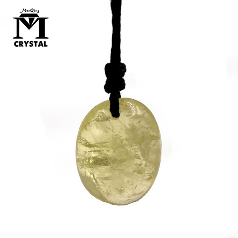 Pendentif en cristal de Citrine naturelle, pierre jaune, pierre précieuse de guérison, Divination, méditation spirituelle, bijoux collier cadeau ► Photo 1/6