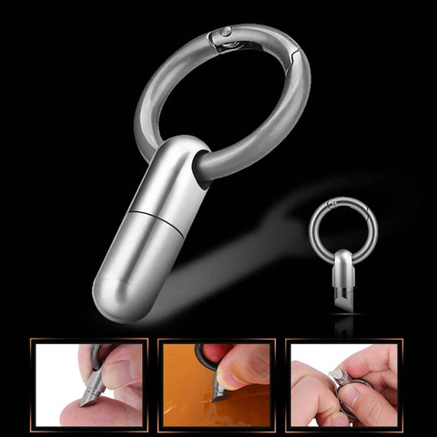 Mini outil Portable de tinage EDC multifonctionnel pour extérieur porte-clés pendentif Micro-coupeur pilule auto-défense outil de coupe Capsule couteau ► Photo 1/6