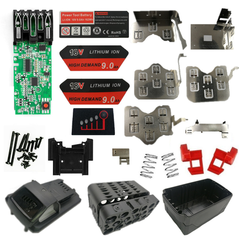 Dawupine M18 Li-ion batterie boîtier en plastique PCB charge Protection Circuit imprimé coque pour Milwaukee 18V 3Ah 6Ah 9Ah étiquette autocollante ► Photo 1/4