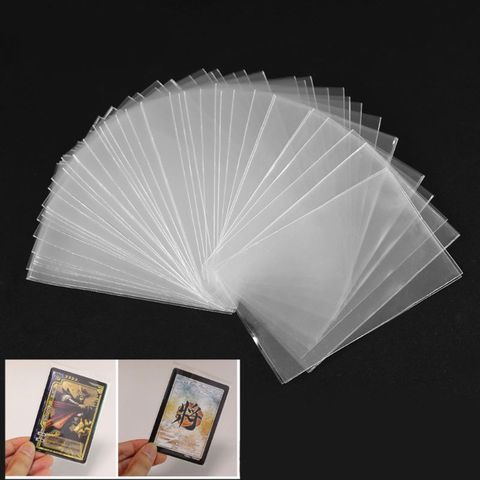 100 pièces en plastique Transparent carte manches magique jeu de société Tarots trois royaumes Poker cartes protecteur 8.2*8.2/5.8*8.8cm ► Photo 1/6