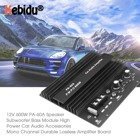 Hot 12V 600W Haut-Parleur Subwoofer Basse Module Voiture Accessoires Audio Mono Canal Durable Sans Perte Amplificateur Haute Puissance Conseil PA-60A ► Photo 1/6