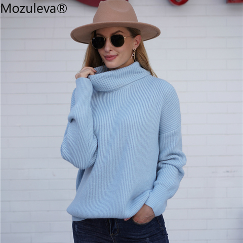 Mozuleva – pull à col roulé pour femme, tricot doux et chaud, couleur unie, mode coréenne, automne hiver 2022 ► Photo 1/6