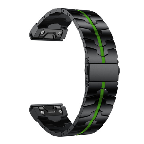 GORPIN Fenix 6X – Bracelet de montre, 26mm, en métal titane, raccord rapide, noir, pour Garmin Fenix 5X Plus Fenix 6X Pro ► Photo 1/6