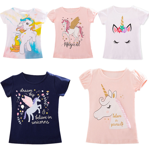 T-Shirt enfant enfants pour fille garçon filles enfants chemises enfant bébé enfant en bas âge licorne fête T-Shirt hauts vêtements t-shirts courts ► Photo 1/6