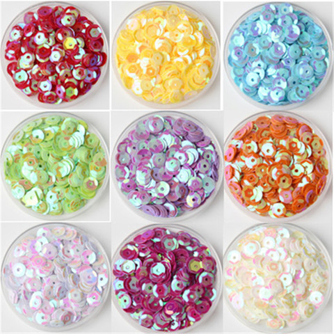 Paillettes rondes en PVC de différentes tailles, 4mm, 5mm, 6mm, pour couture, artisanat de mariage, accessoires de vêtements pour femmes, 10g ► Photo 1/6