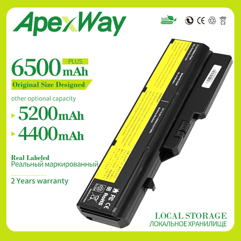 Apexway 11.1V batterie d'ordinateur portable pour Lenovo L09S6Y02 LO9L6Y02 pour IdeaPad G460 G465 G470 G475 G560 G565 G570 G575 G770 Z460 ► Photo 1/6