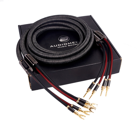 1 paire AUDIOMECA câble haut-parleur hifi OFC câble de connexion audio en cuivre pur ► Photo 1/6