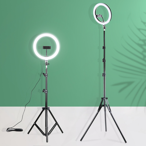 Lumière d'anneau de Selfie de LED de 26cm de Dimmable avec l'éclairage de photographie de support de trépied pour le Studio de Photo ► Photo 1/6