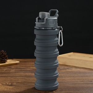 Bouteille d'eau pliable avec couvercle, gobelet de haute qualité, anti-fuite, bouteille d'eau Portable, en Silicone, pour sportifs, pour l'extérieur, pour les voyages ► Photo 1/5