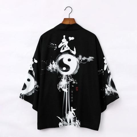 Kimono japonais pour hommes haori yukata, vêtements de samouraï, veste kimono pour hommes, chemise yukata haori ► Photo 1/5