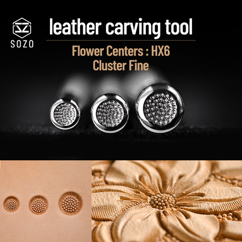 SOZO HX6 – outil d'estampage du cuir, centres de fleurs, Cluster artisanat fin, gravure à la main, timbres, outil d'impression en acier inoxydable 304 ► Photo 1/6