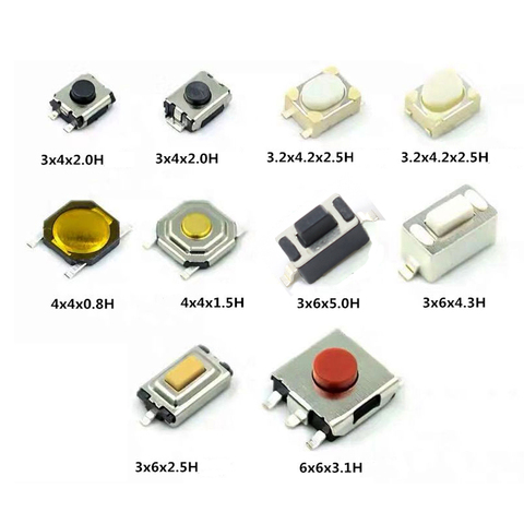 100 Pcs/Lot interrupteur tactile 3x4x2 4x4x1.5 3x6x4.3 6x6x3.1 cuisinière à Induction voiture télécommande bouton ► Photo 1/6