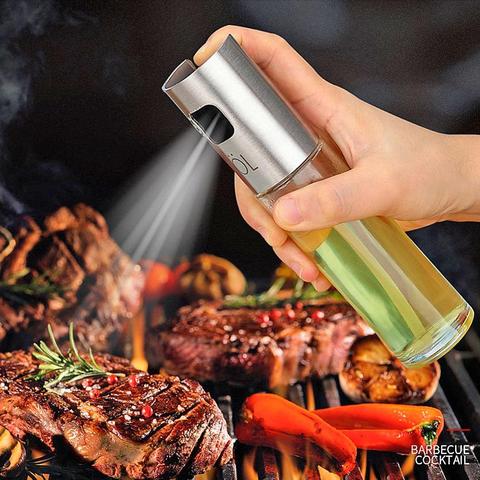 Bouteille d'huile d'olive en aérosol, cuisson BBQ 100ml bouteille d'huile d'olive en aérosol d'huile de vinaigre en aérosol pompe à eau, Gravy boat pulvérisateur de barbecue, salade, outils de cuisine de barbecue ► Photo 1/6